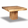 Light Mango Wood Cube Dining Table, 120cm