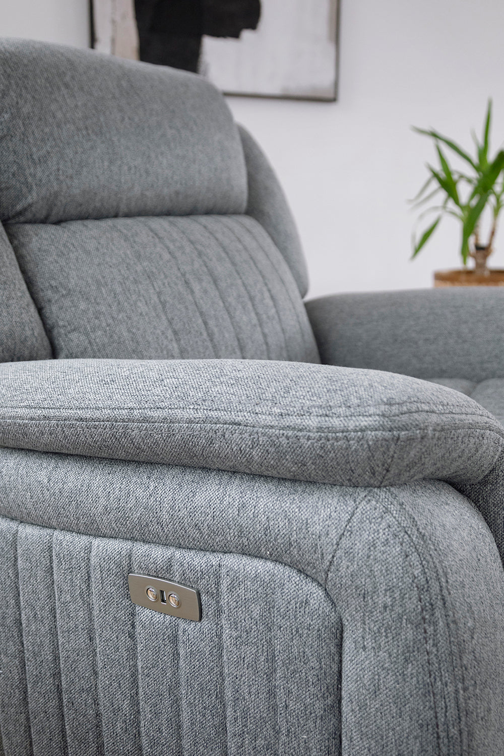 Linden Electric Recliner Sofa Grey Armchair