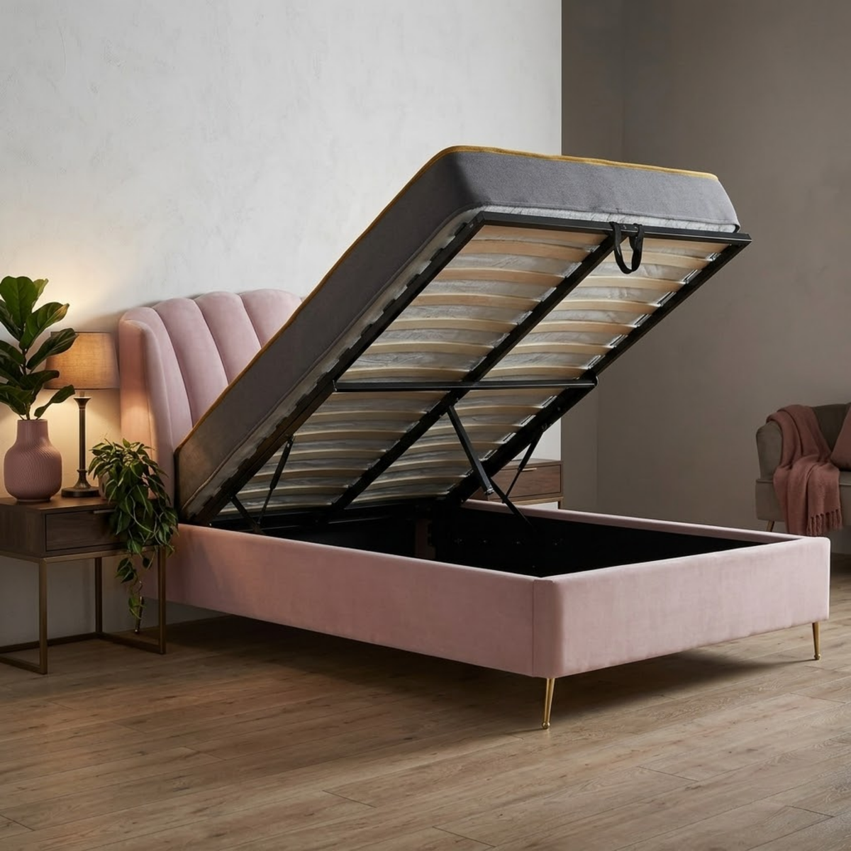 Lottie Double Ottoman Bed