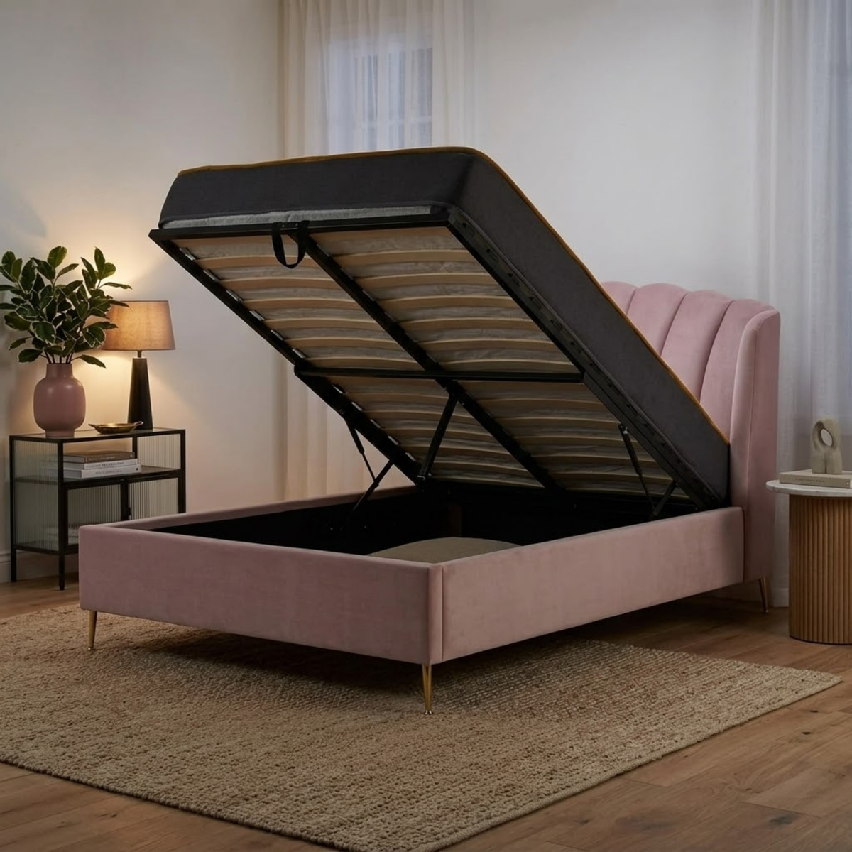 Lottie King Ottoman Bed