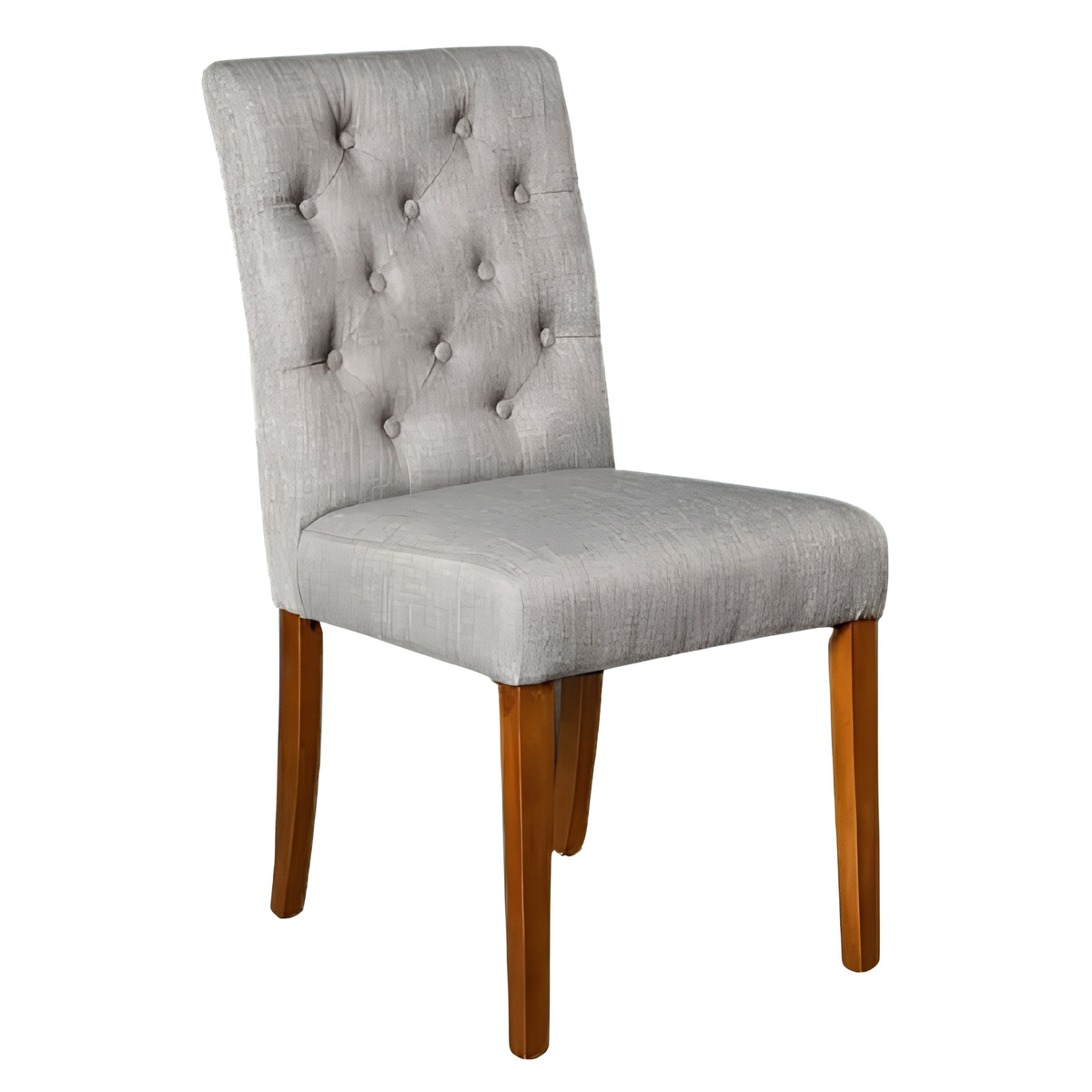 Milan Button Fabric Dining Chair in Charcoal