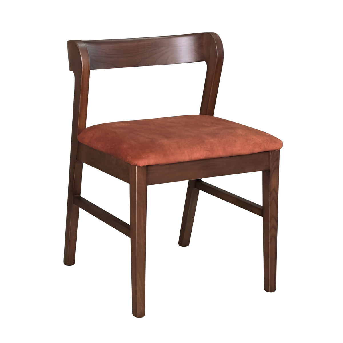 Oslo Rust Orange Velvet Oak Dining Chair