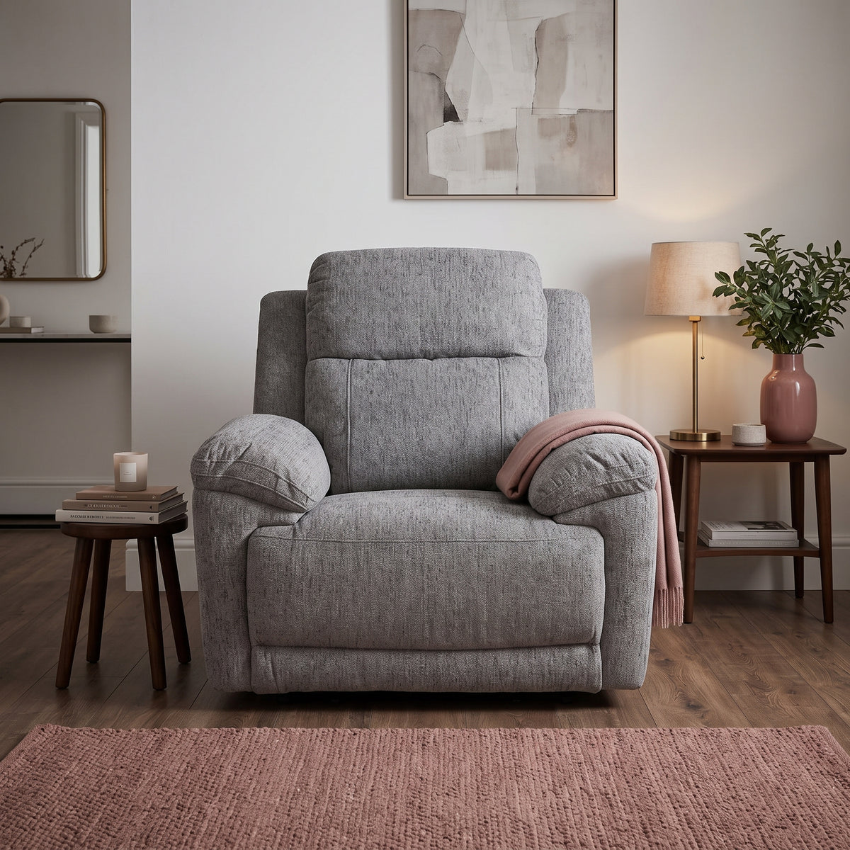 Beehive Owen Fabric Electric Recliner Armchair in Grey