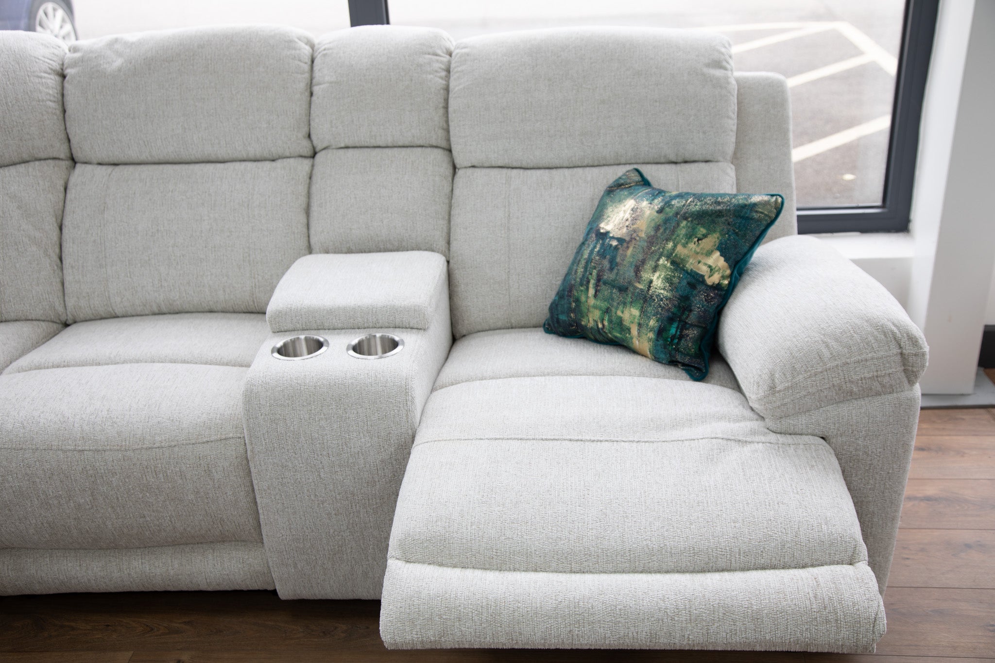 Owen Electric Recliner Sofa Beige Large Corner