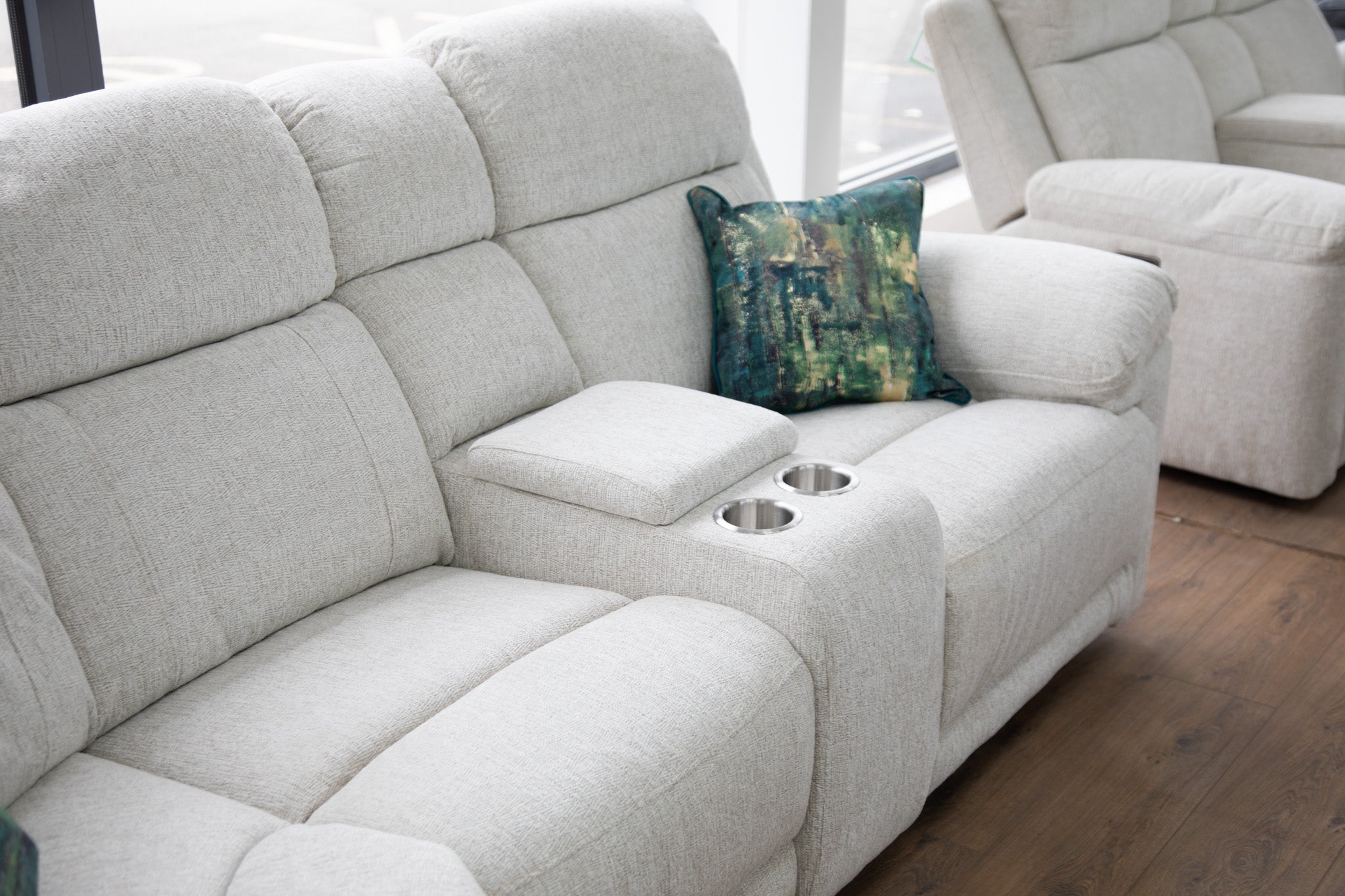 Owen Electric Recliner Sofa Beige Large Corner