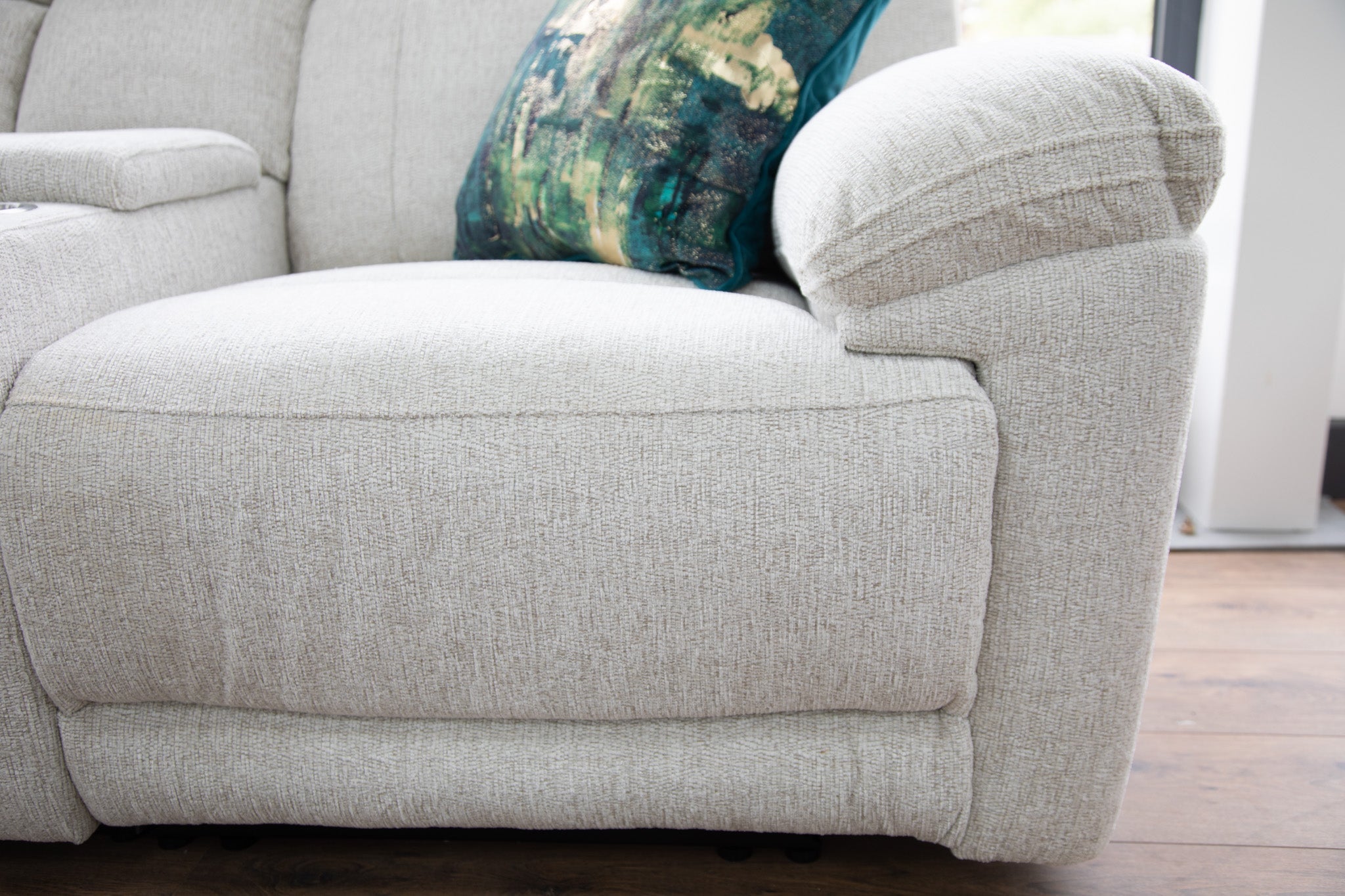 Owen Electric Recliner Sofa Beige Large Corner
