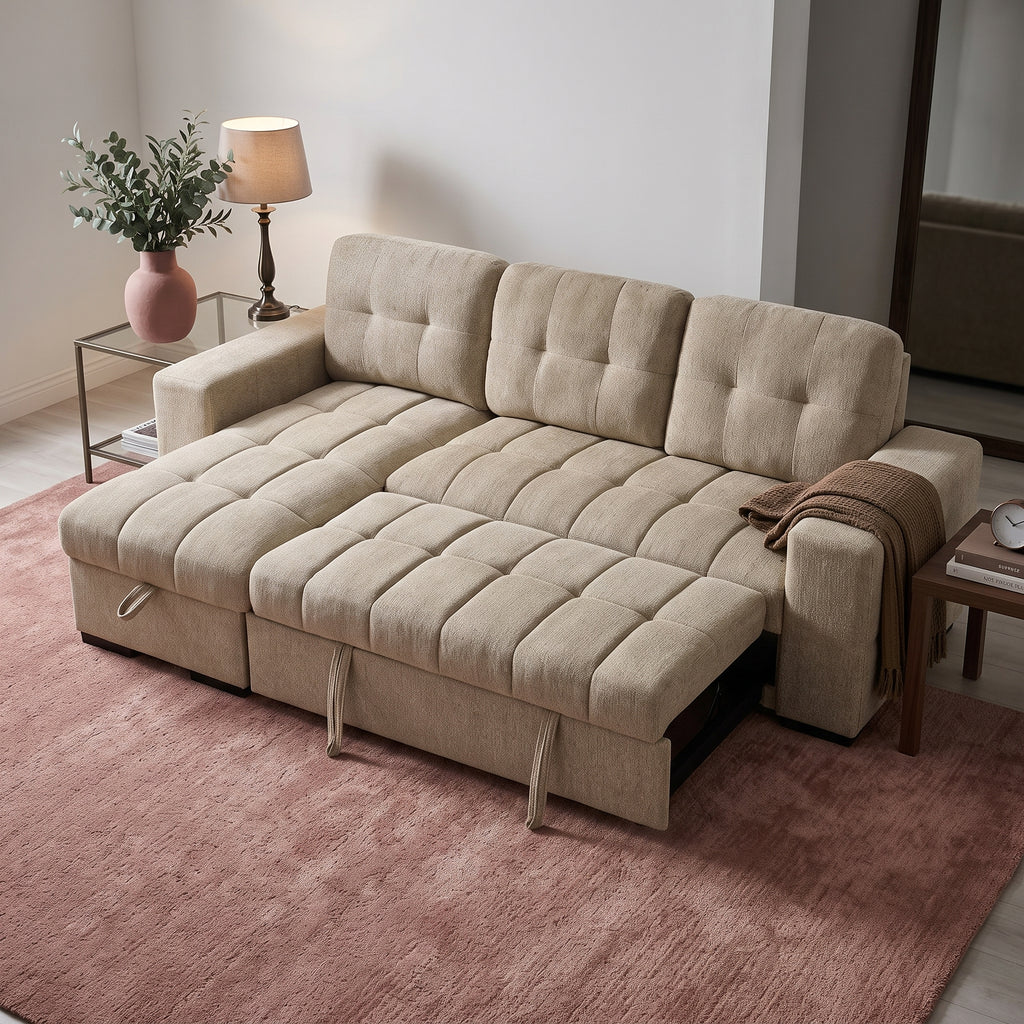 Palermo Universal Corner Sofabed Beige