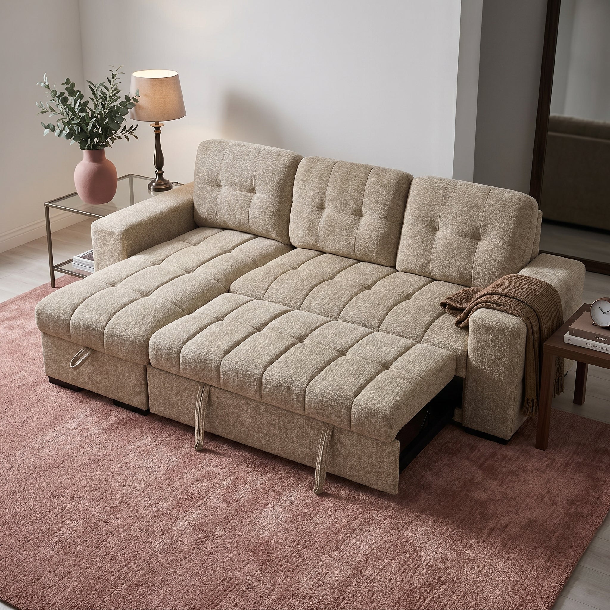Palermo Universal Corner Sofabed Beige