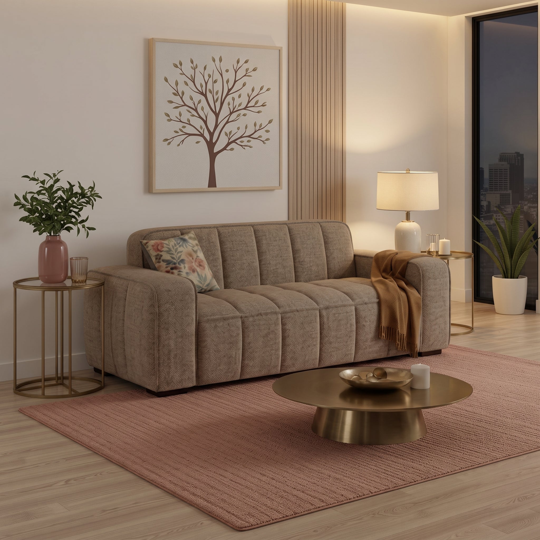 Paris Sofa Beige 3 Seater