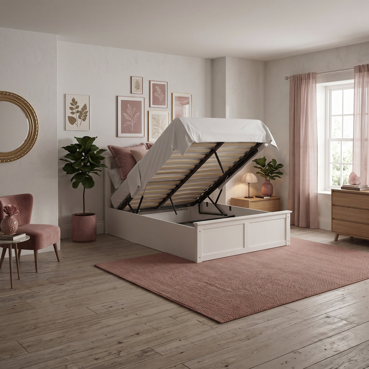Phoenix Small Double Ottoman Bed