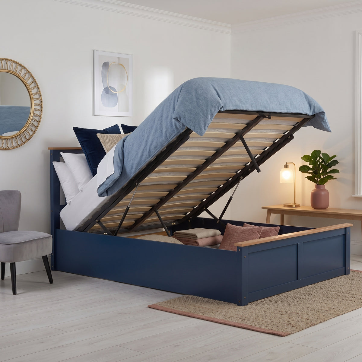 Phoenix Small Double Ottoman Bed