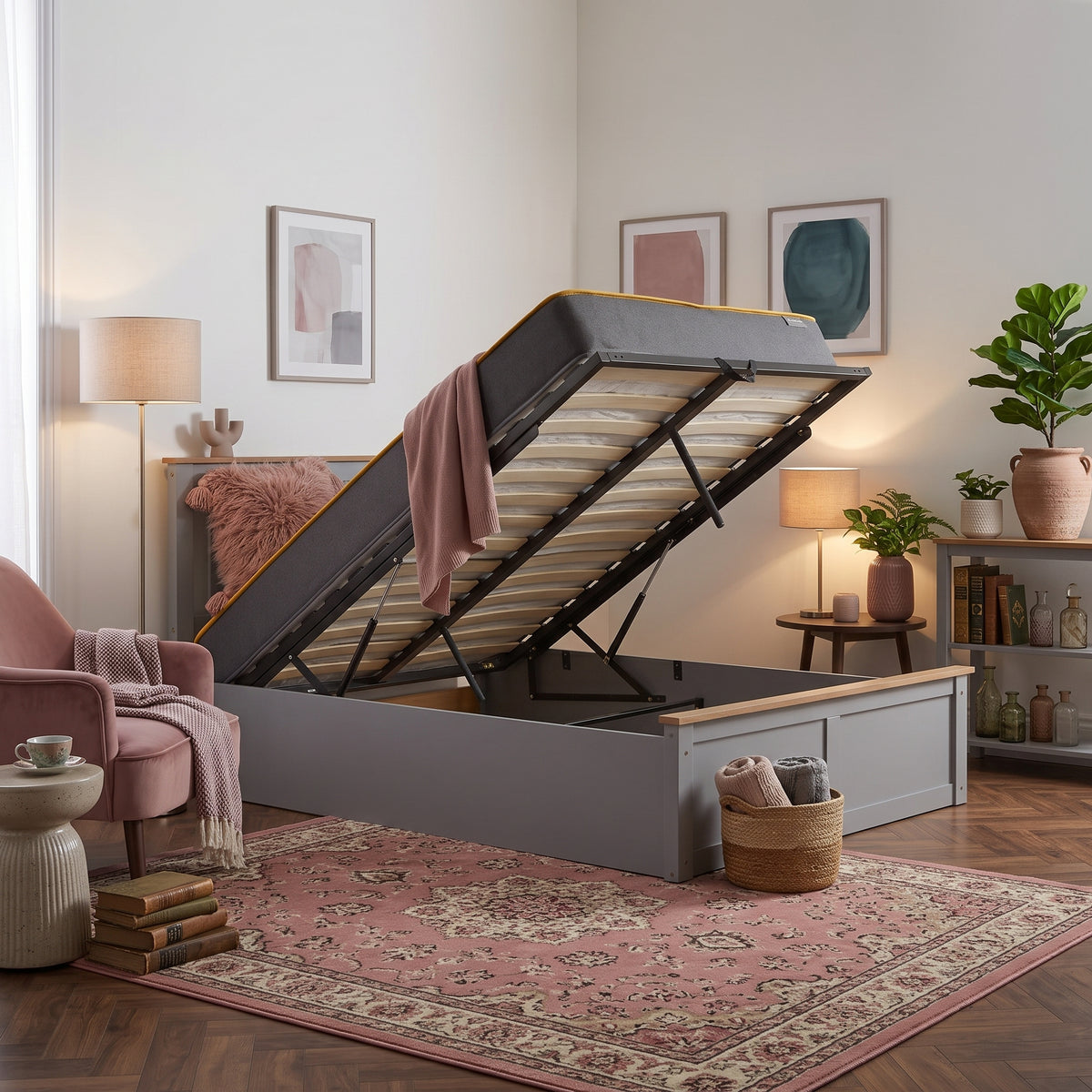 Phoenix Small Double Ottoman Bed