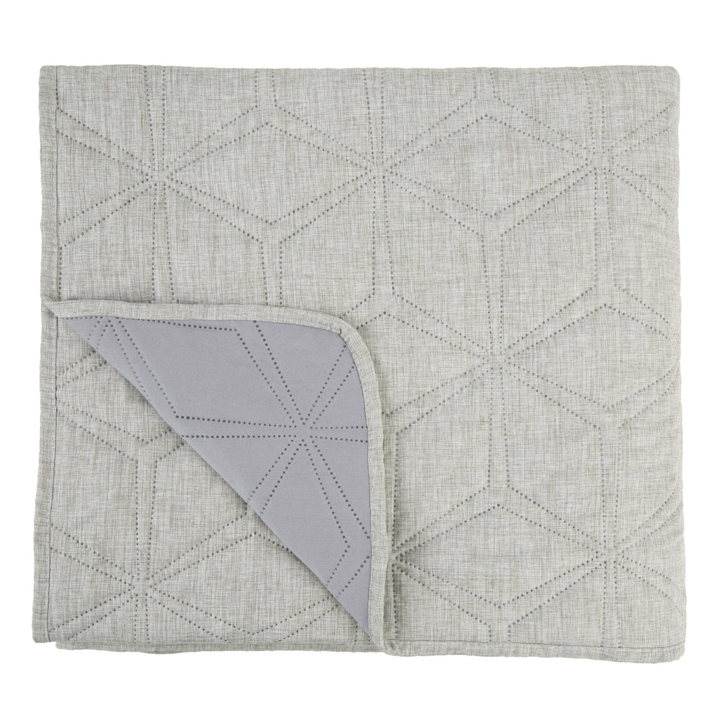 Malini Lombardi Hexagon Quilted Double Bedspread in Grey