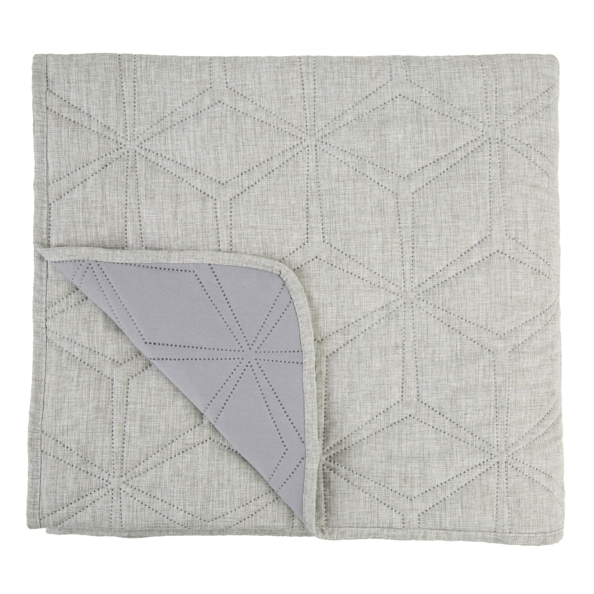 Malini Lombardi Hexagon Quilted Double Bedspread in Grey