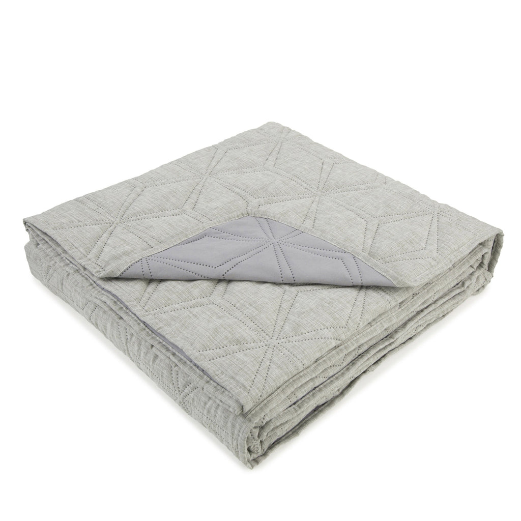 Malini Lombardi Hexagon Quilted Double Bedspread in Grey