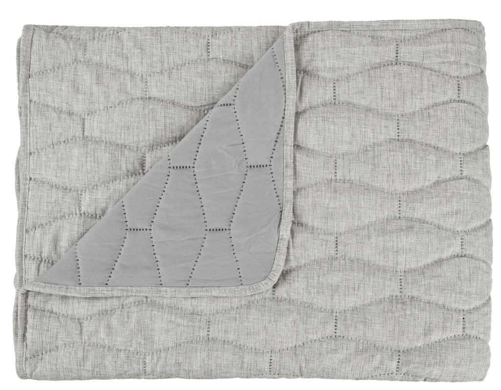 Malini Winchcombe Quilted Double Bedspread in Grey