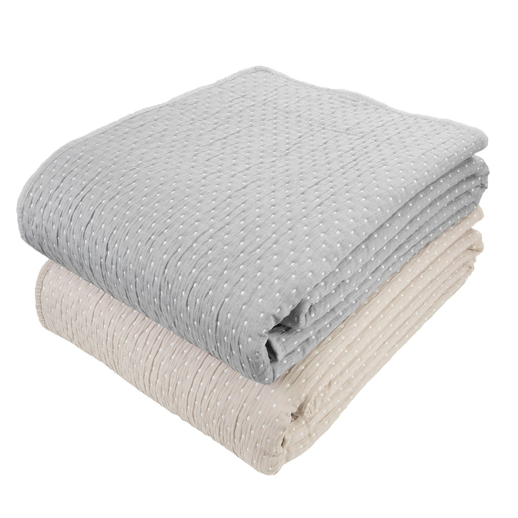 Malini Levi Jacquard Quilted King Size Bedspread in Taupe