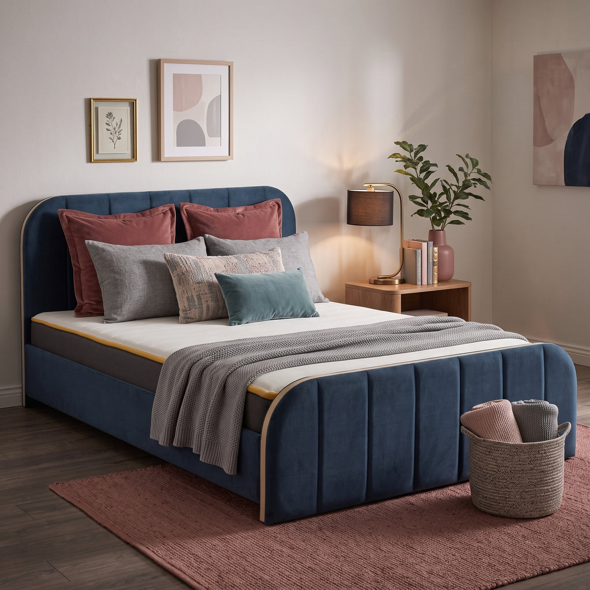 Rowan Double Bed Blue