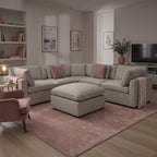 Santorini Sofa Grey Large Corner with Footstool