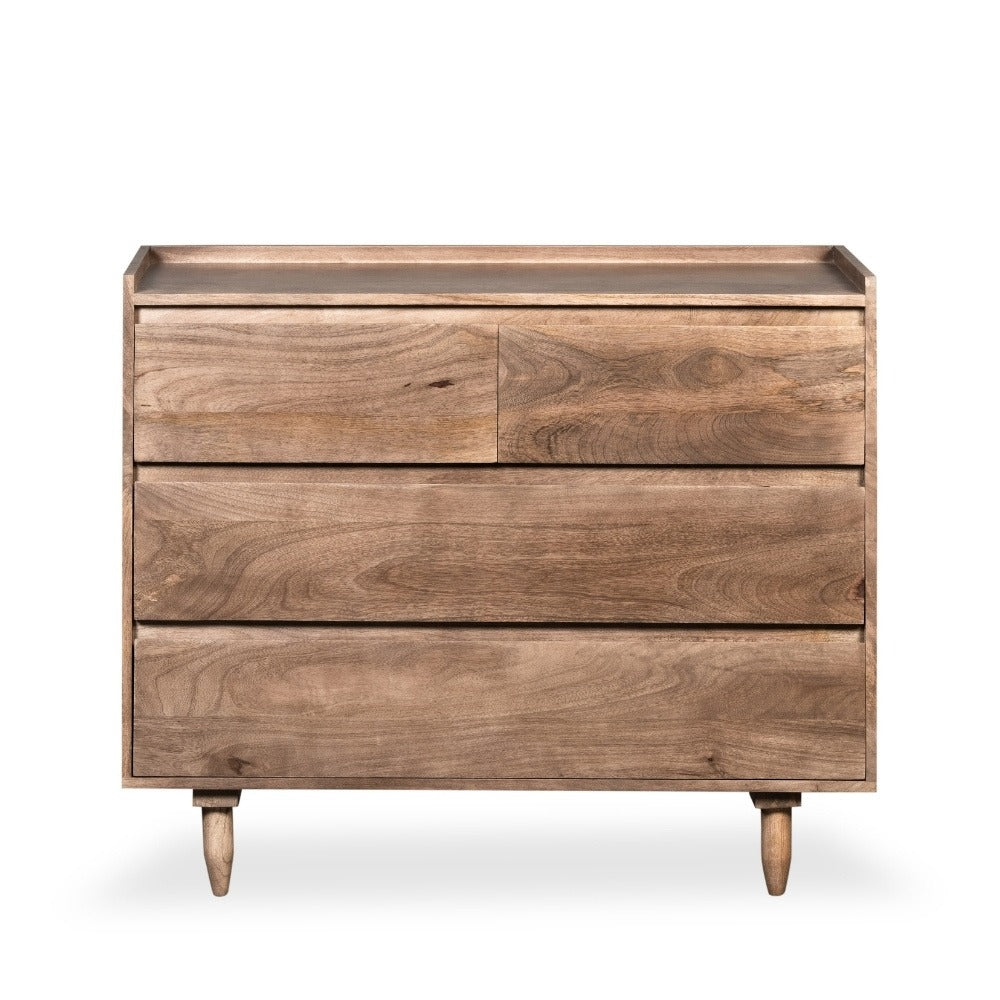 Scandi Mango Wood 4 Drawer Chest 100cm
