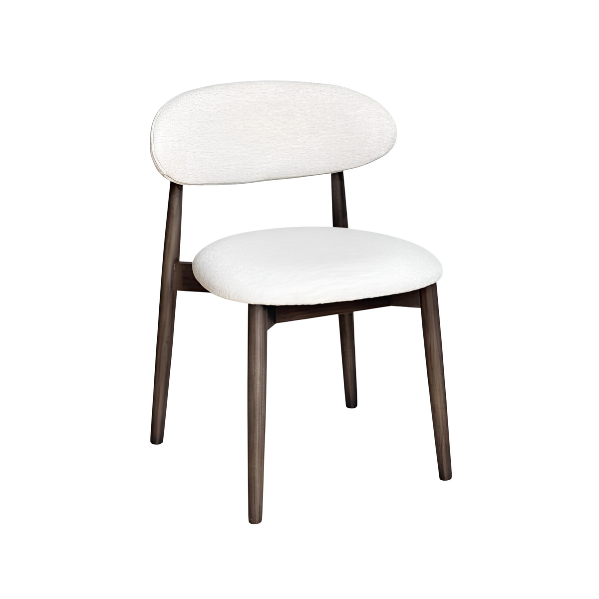 Scandi Cream Boucle Oak Dining Chair with Dark Legs