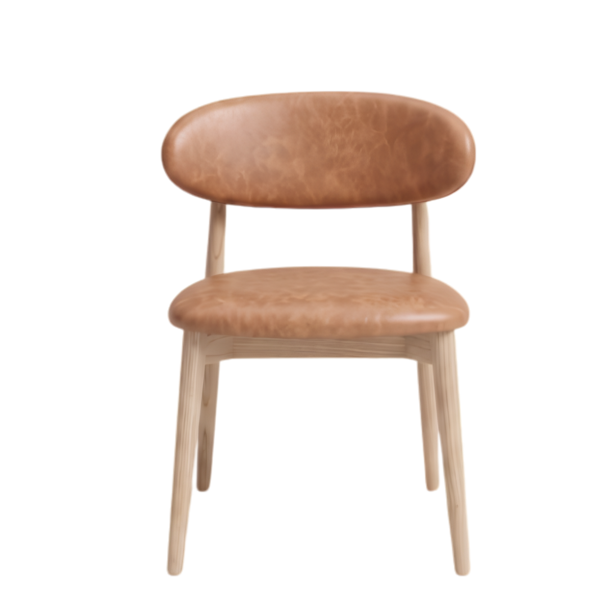 Scandi Tan Faux Leather Oak Dining Chair