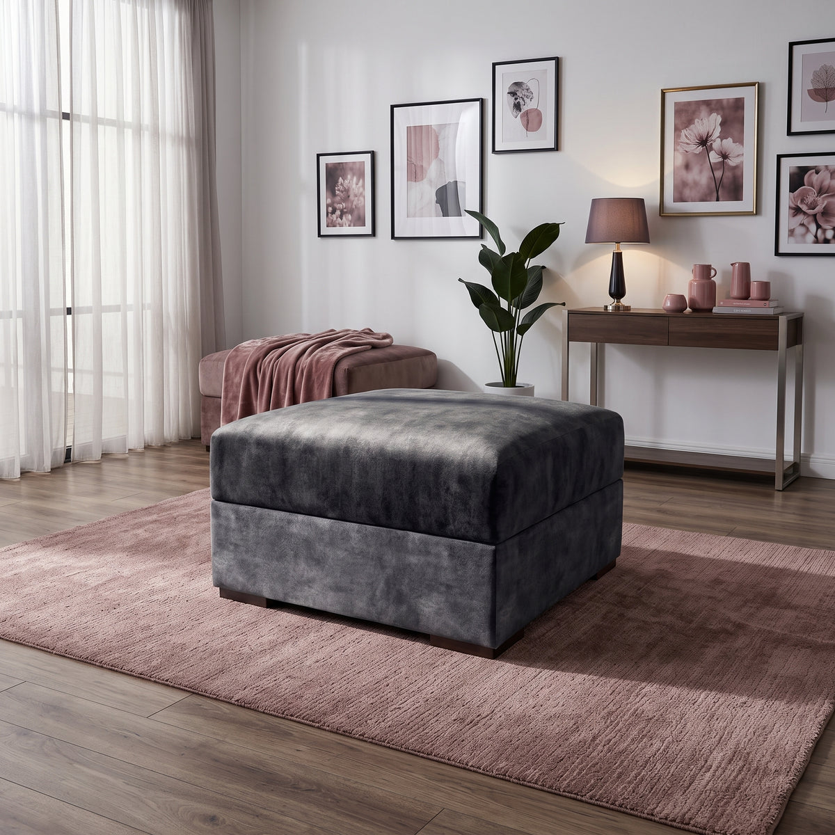 Beehive Serena Footstool in Black