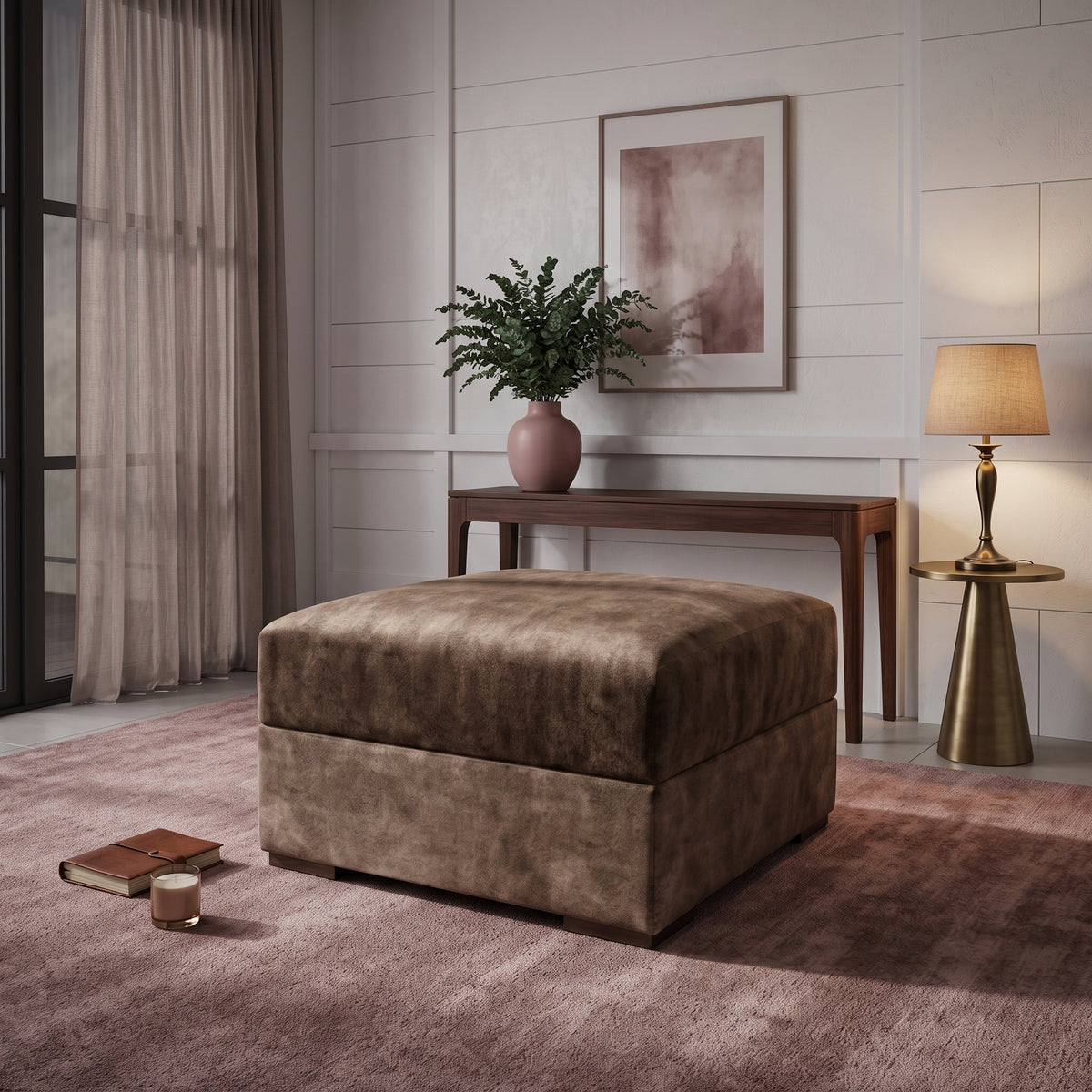 Beehive Serena Footstool in Brown