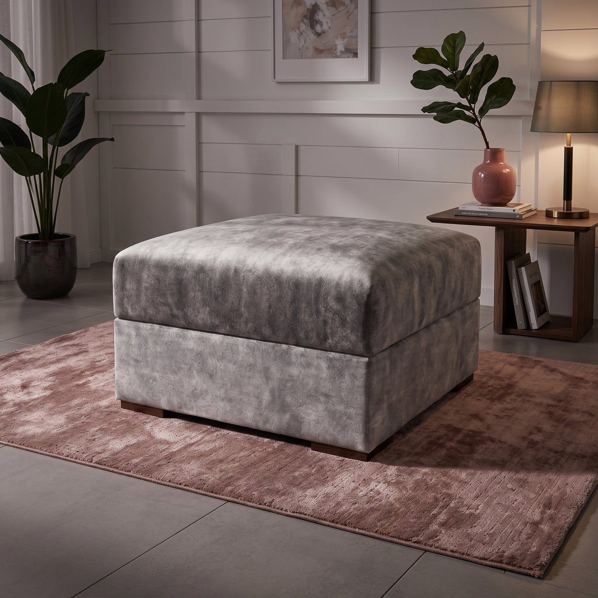 Beehive Serena Footstool in Grey