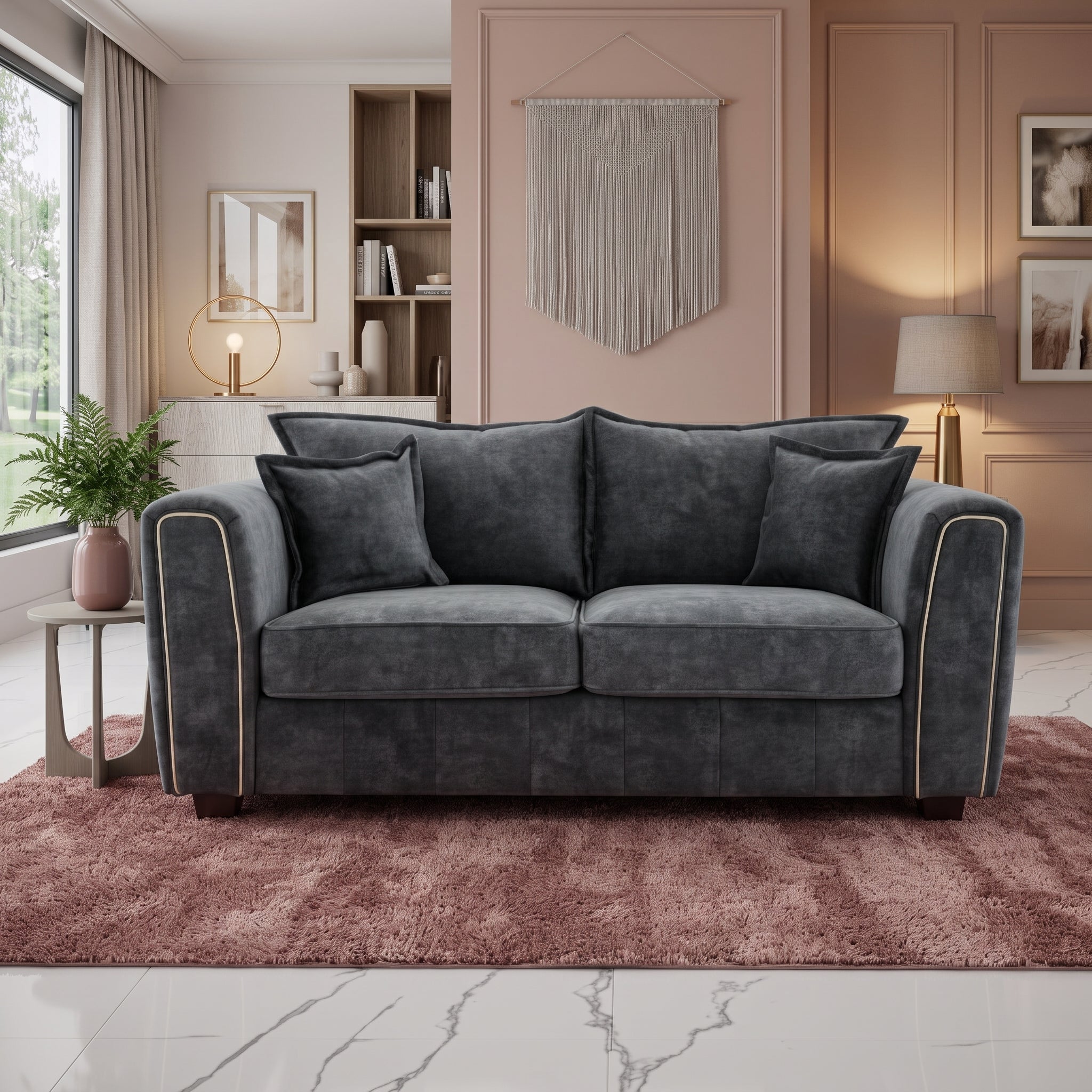 Serena Sofa Black 2 Seater