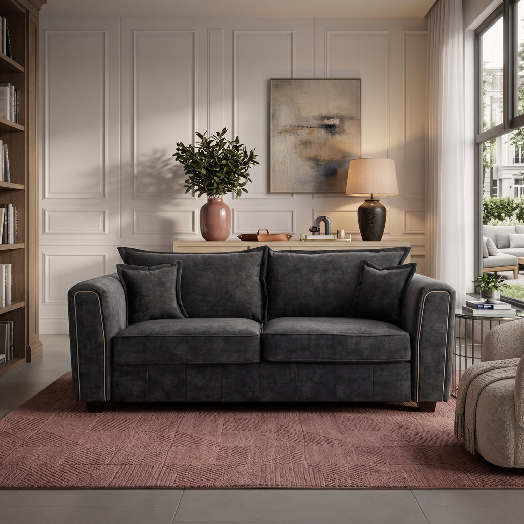 Serena Sofa Black 3 Seater
