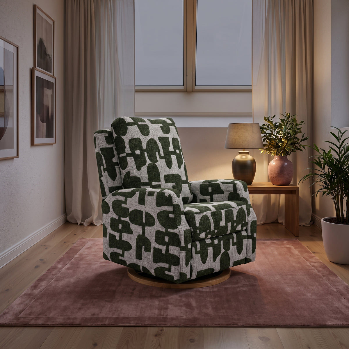 Seville Electric Reclining Chair Green