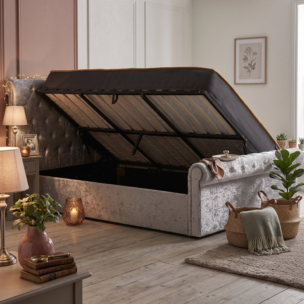 Sienna Double Ottoman Bed