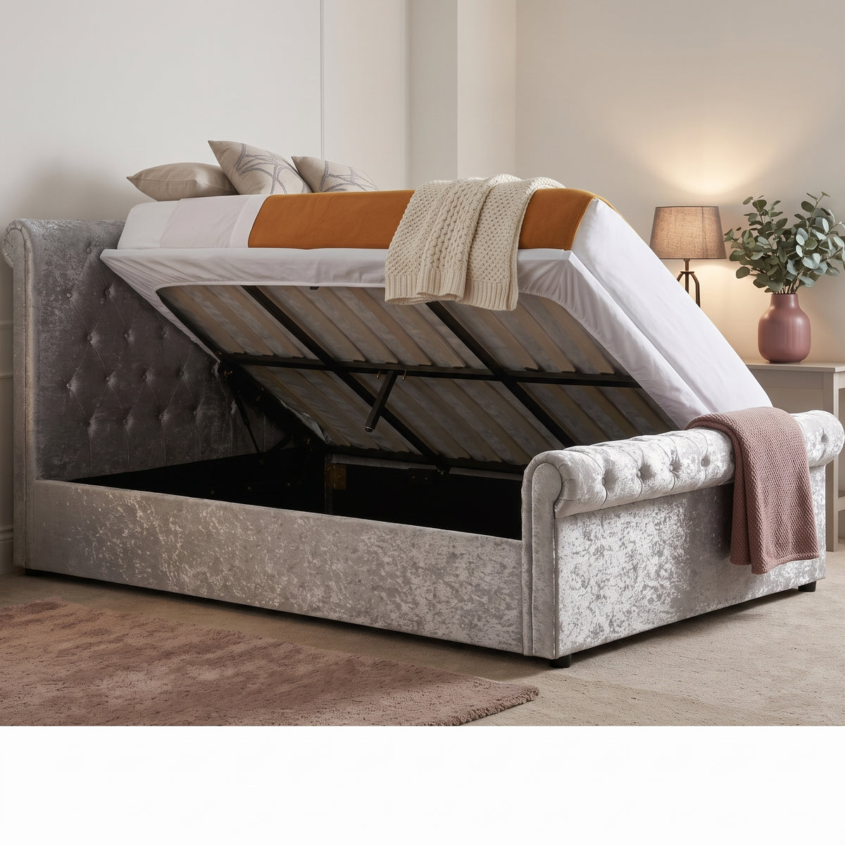Sienna Small Double Ottoman Bed