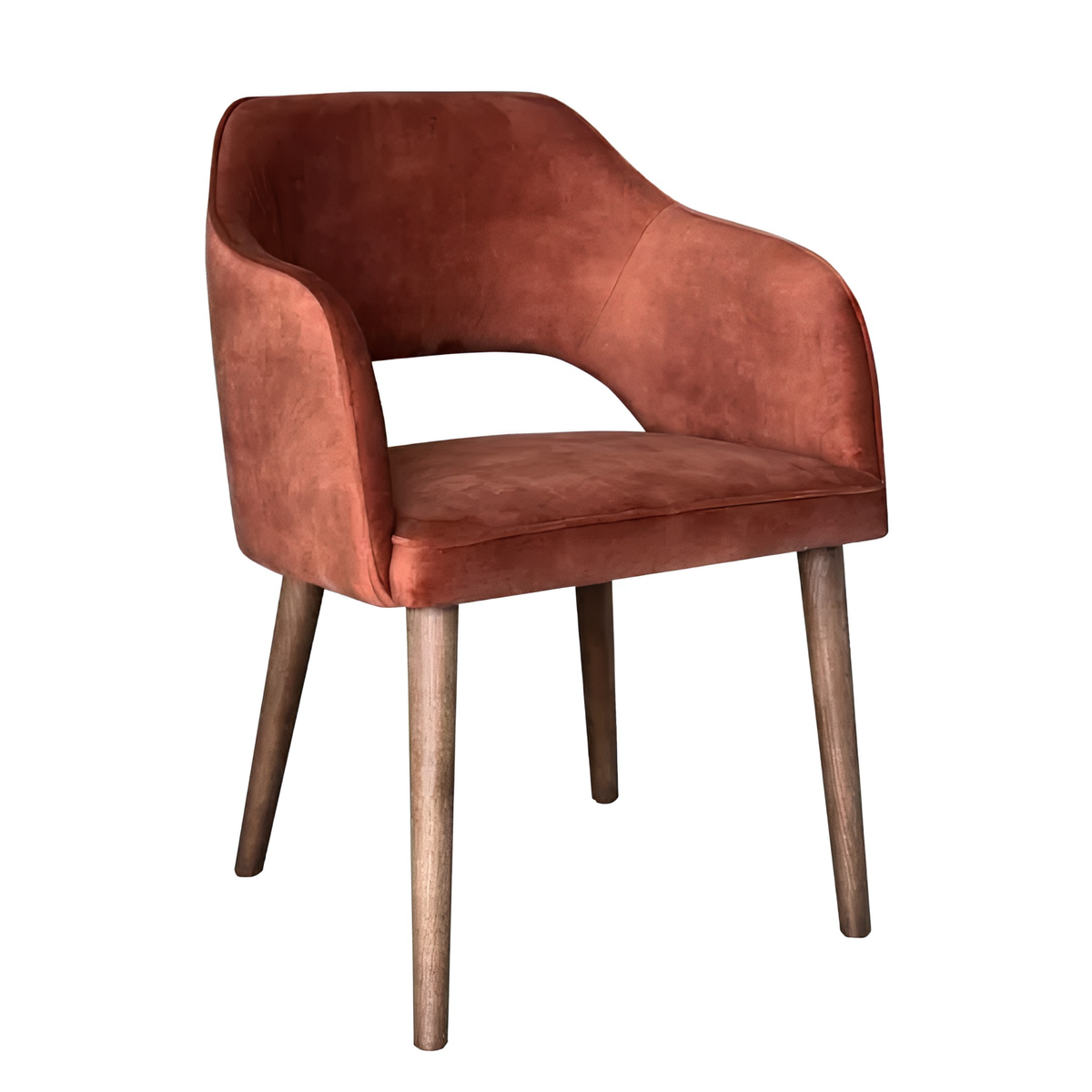 Skye Velvet Dining Chair in Orange Rust