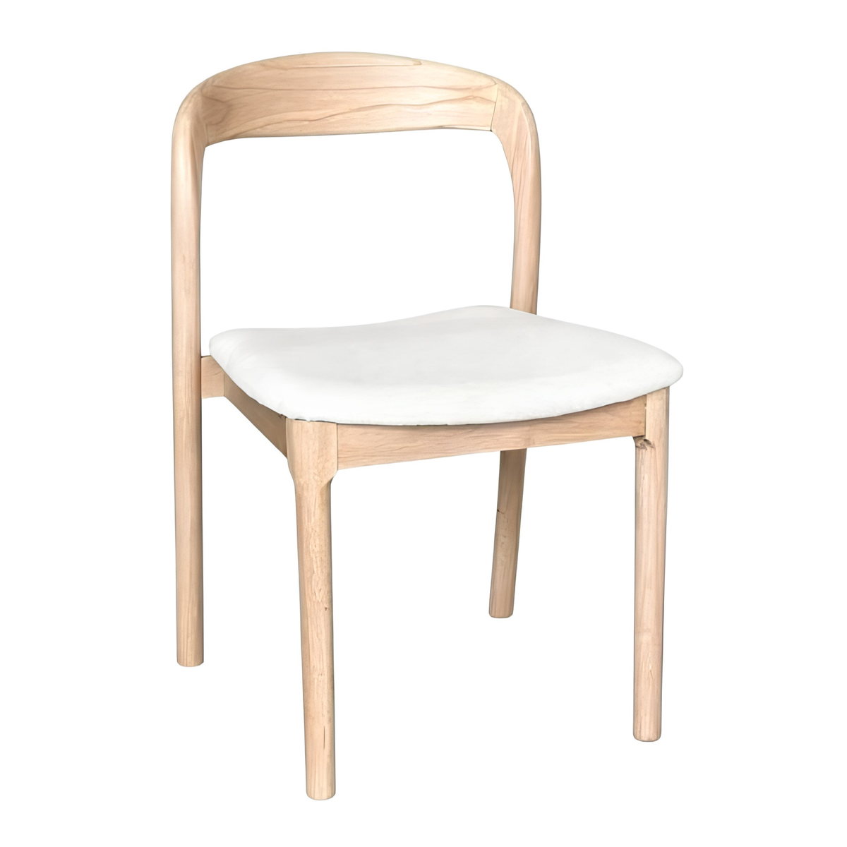 Stackable Oslo Cream Boucle Dining Chair with Light Legs