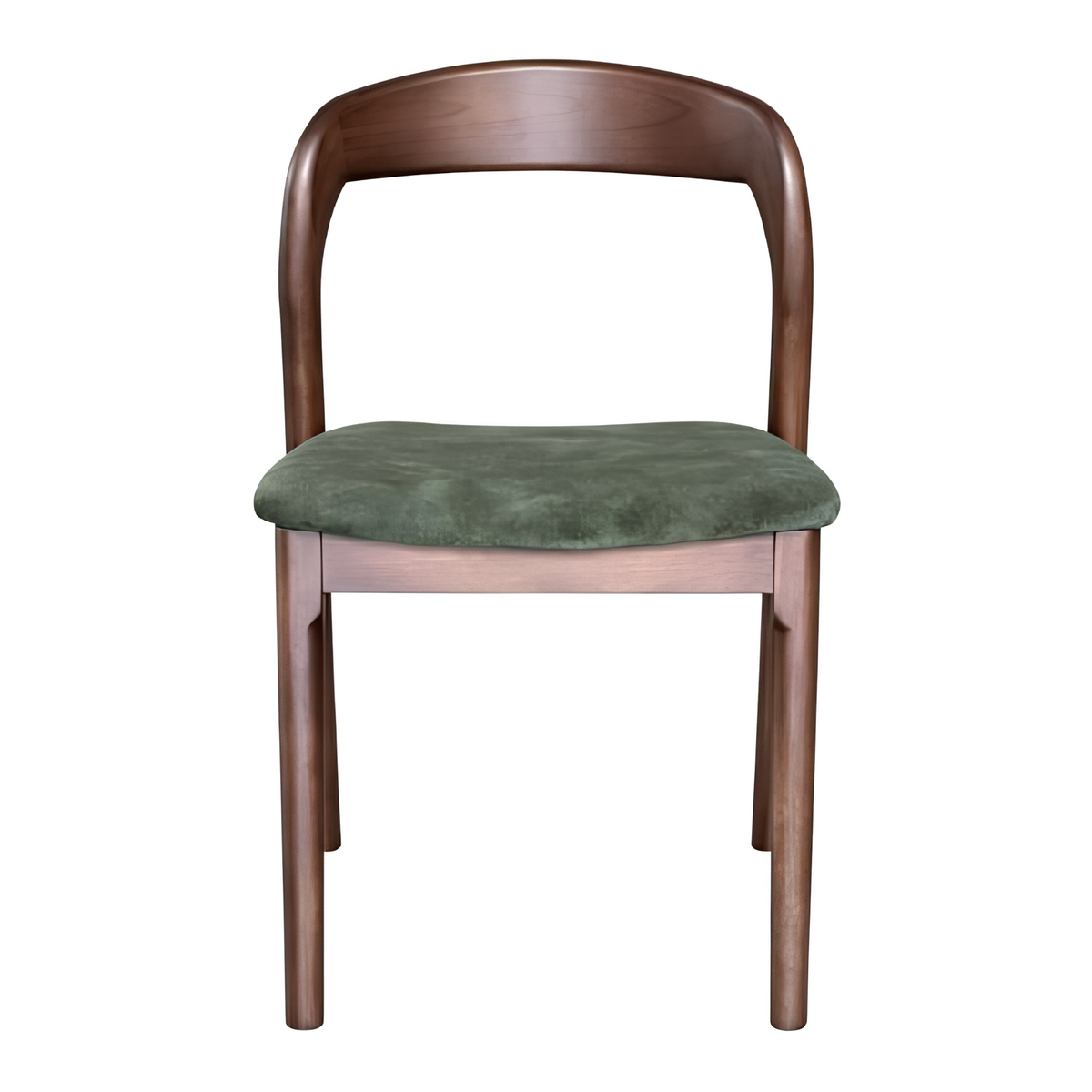Stackable Oslo Green Velvet Dining Chair with Dark Legs