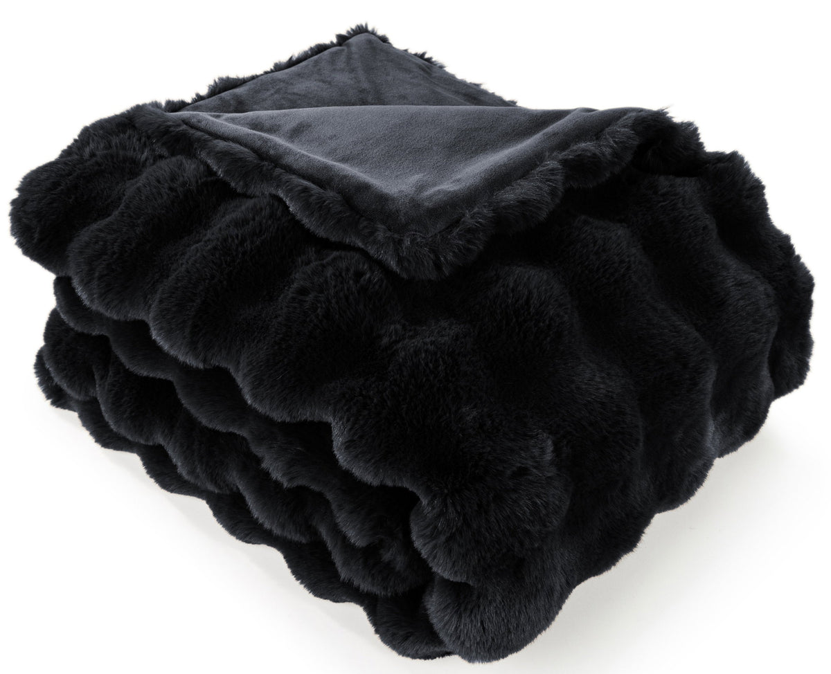 Malini Raffles Black Throw