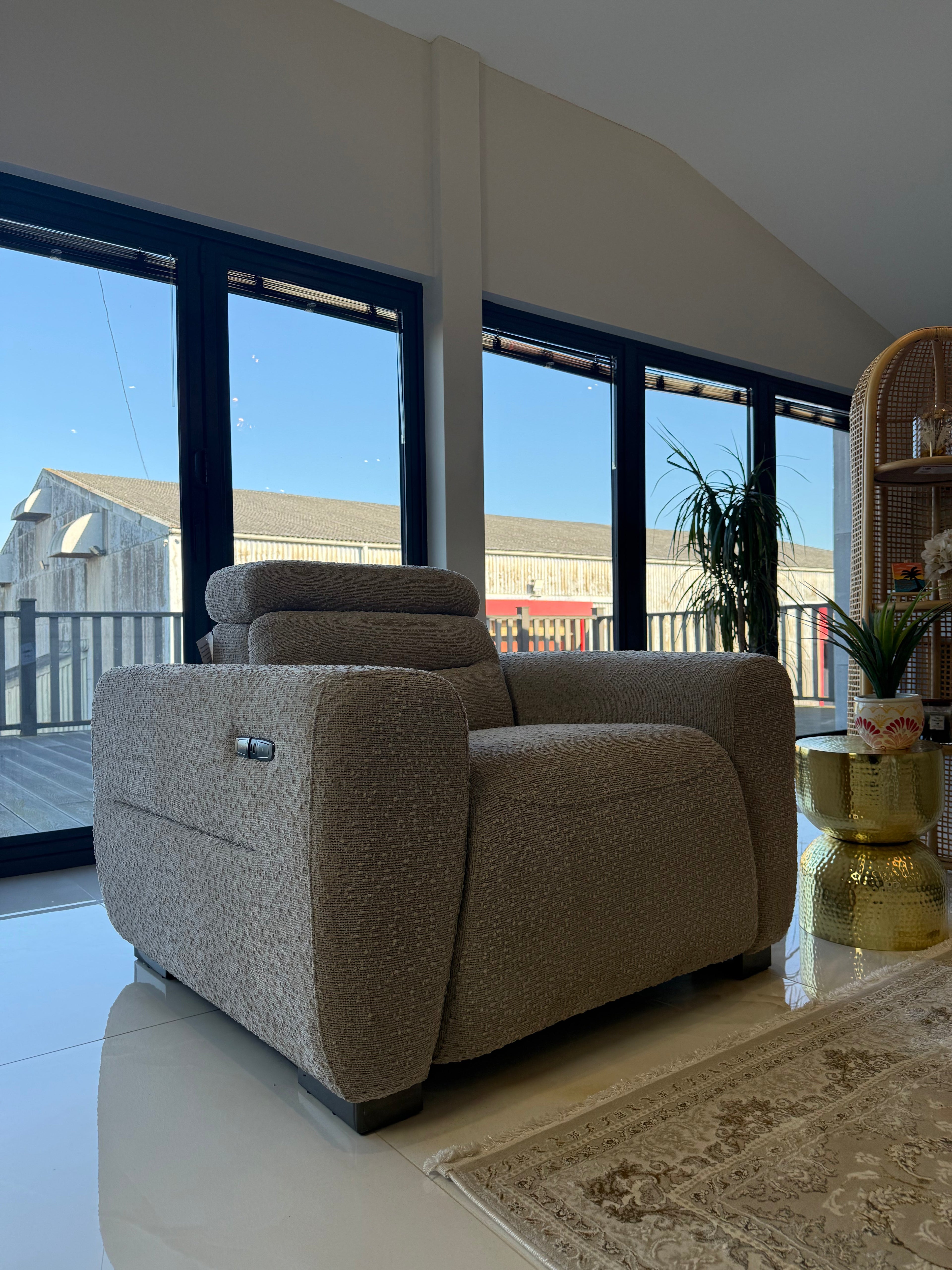 Tokyo Electric Recliner Beige Armchair