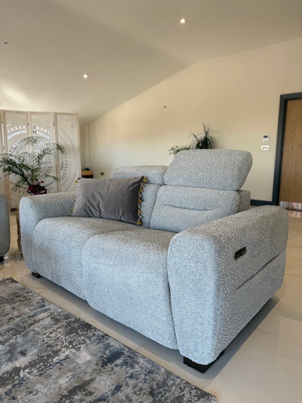 Tokyo Electric Recliner Grey 2 Seater