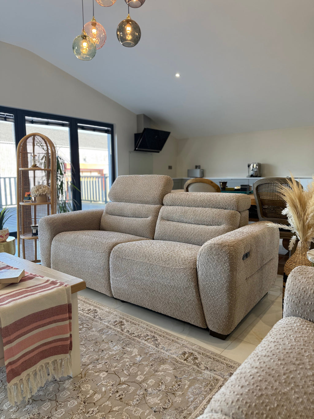 Tokyo Electric Recliner Beige 3 Seater