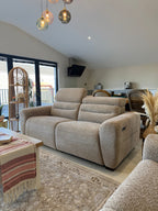 Tokyo Electric Recliner Beige 3 Seater