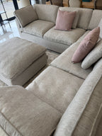Santorini Sofa Grey Large Corner with Footstool