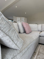 Santorini Sofa Grey Large Corner with Footstool
