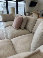 Santorini Sofa Grey Large Corner with Footstool
