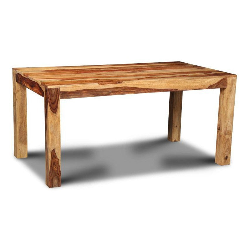 Cube Sheesham Wood Dining Table, Light, 180cm