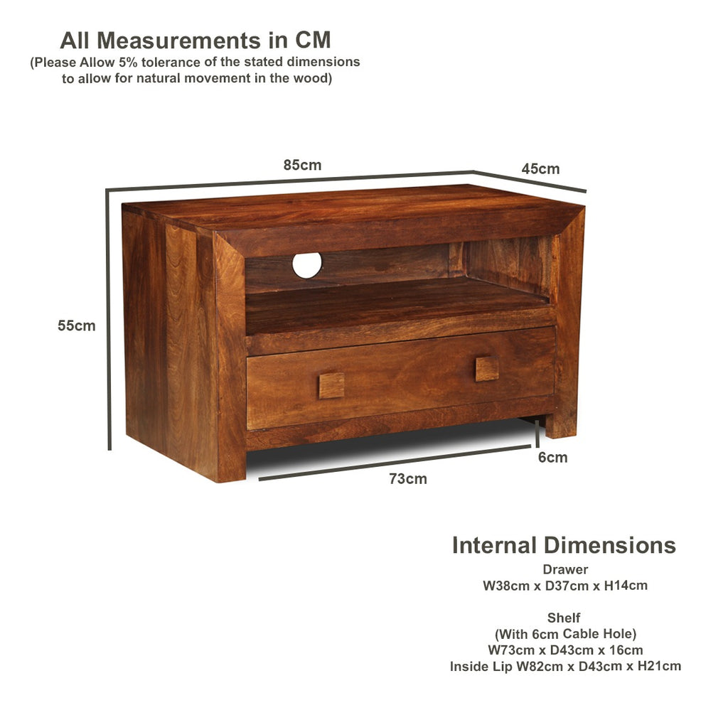 Dakota 1 Drawer TV Unit, 85cm