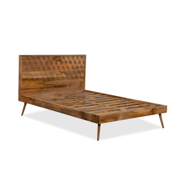 Geo Mango Wood Bed Frame (4 Sizes)