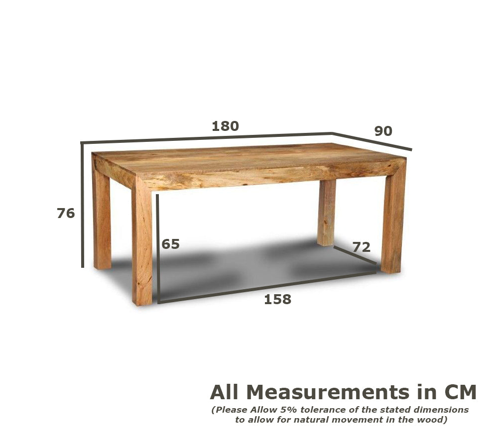Walnut Mango Wood Dining Table, 180cm