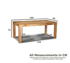 Walnut Mango Wood Dining Table, 180cm